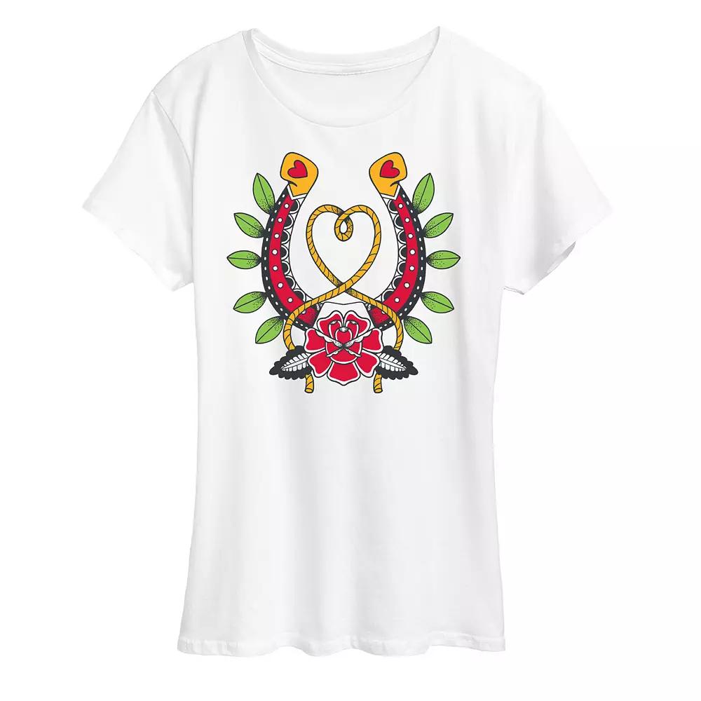 Women's Goth Western Horseshoe Graphic Tee,  Product Image