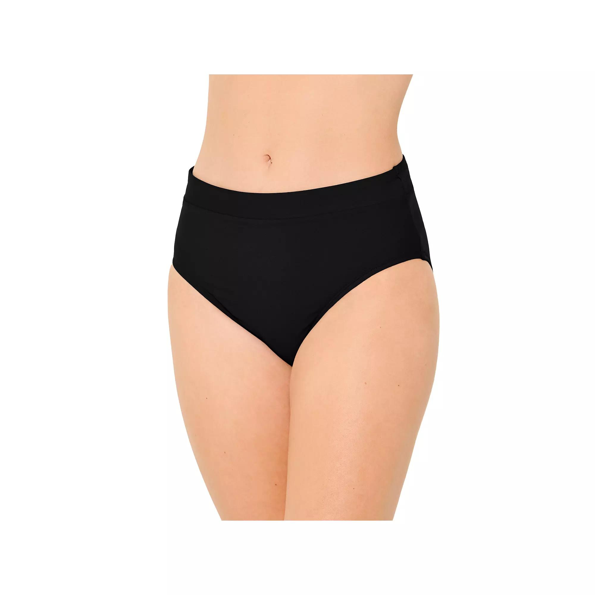 Women's Freshwater High Leg High Waist Swim Bottoms, Size: XS, Black Product Image