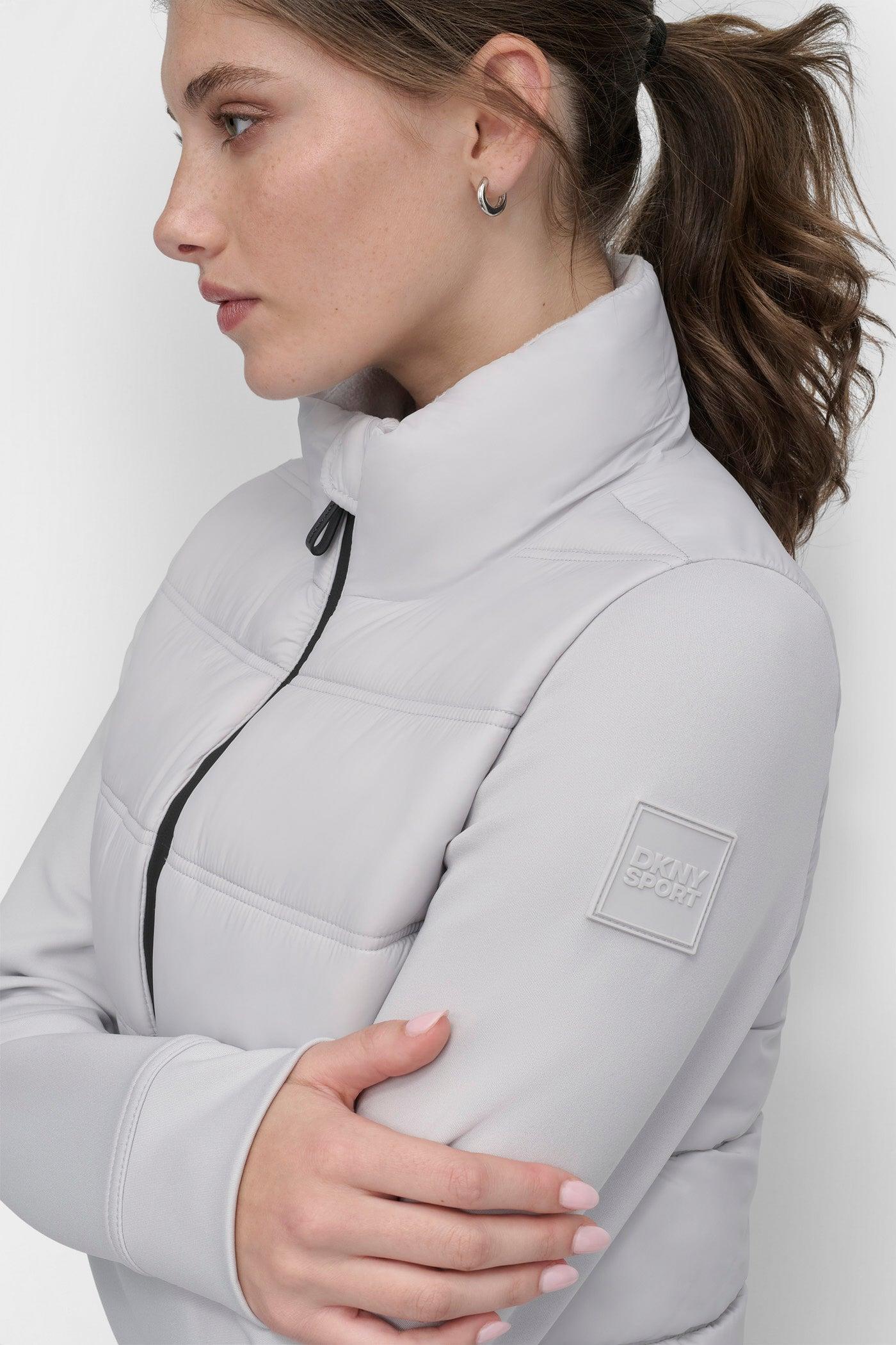 CROPPED SCUBA MIX PUFFER JACKET WITH POCKETS Product Image