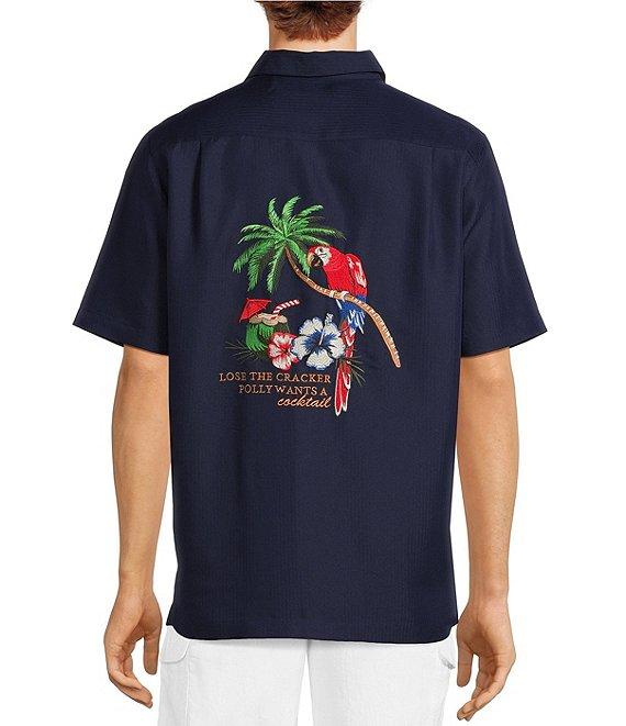 Caribbean Embroidered Short Sleeve Woven Shirt Product Image