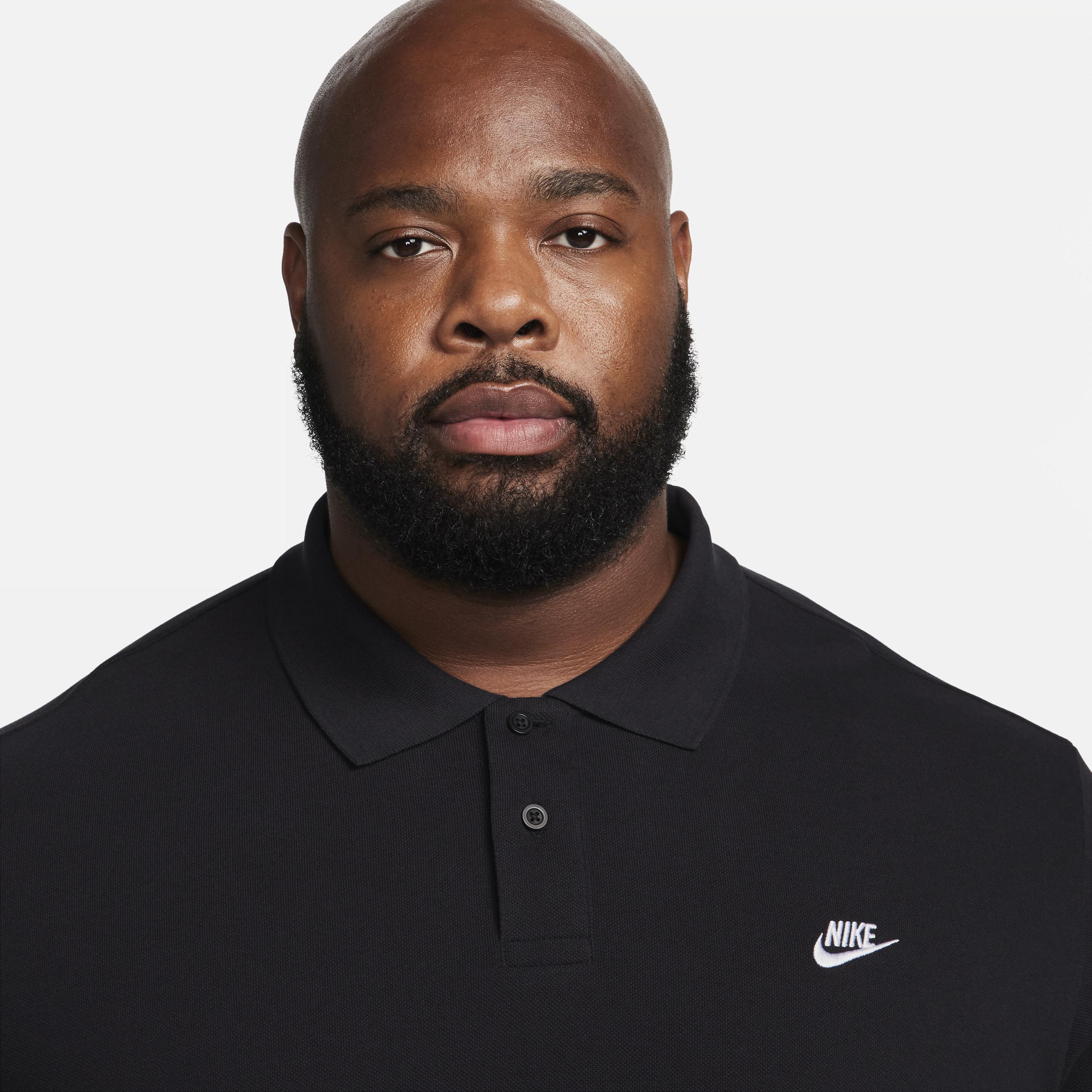 Nike Mens Nike Club SS Polo Pique - Mens Black/White Product Image