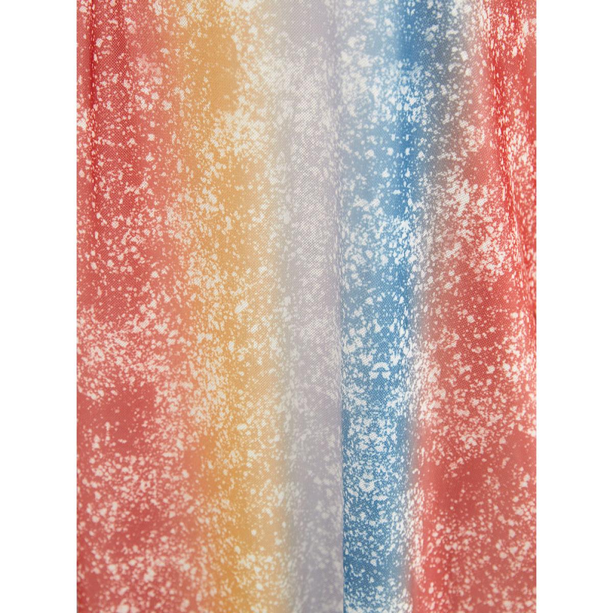 Plus Size Rainbow Striped Pocket Contrast Cami Maxi Dress Multicolor Women Casual Lined Spaghetti Strap Sleeveless Curvy Long Dress BloomChic 14-16/1X Product Image