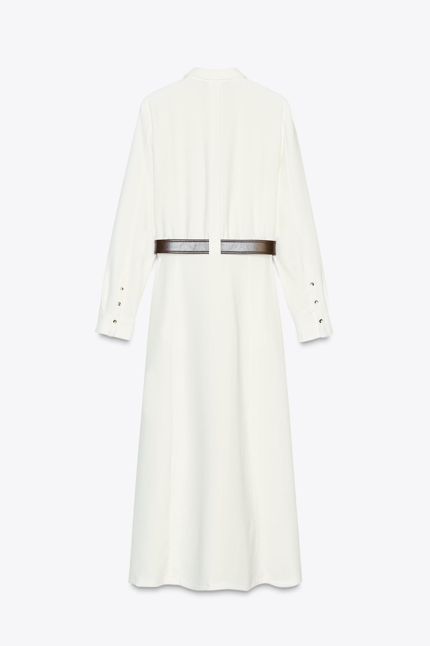 BELTED CREPE MIDI DRESS Product Image