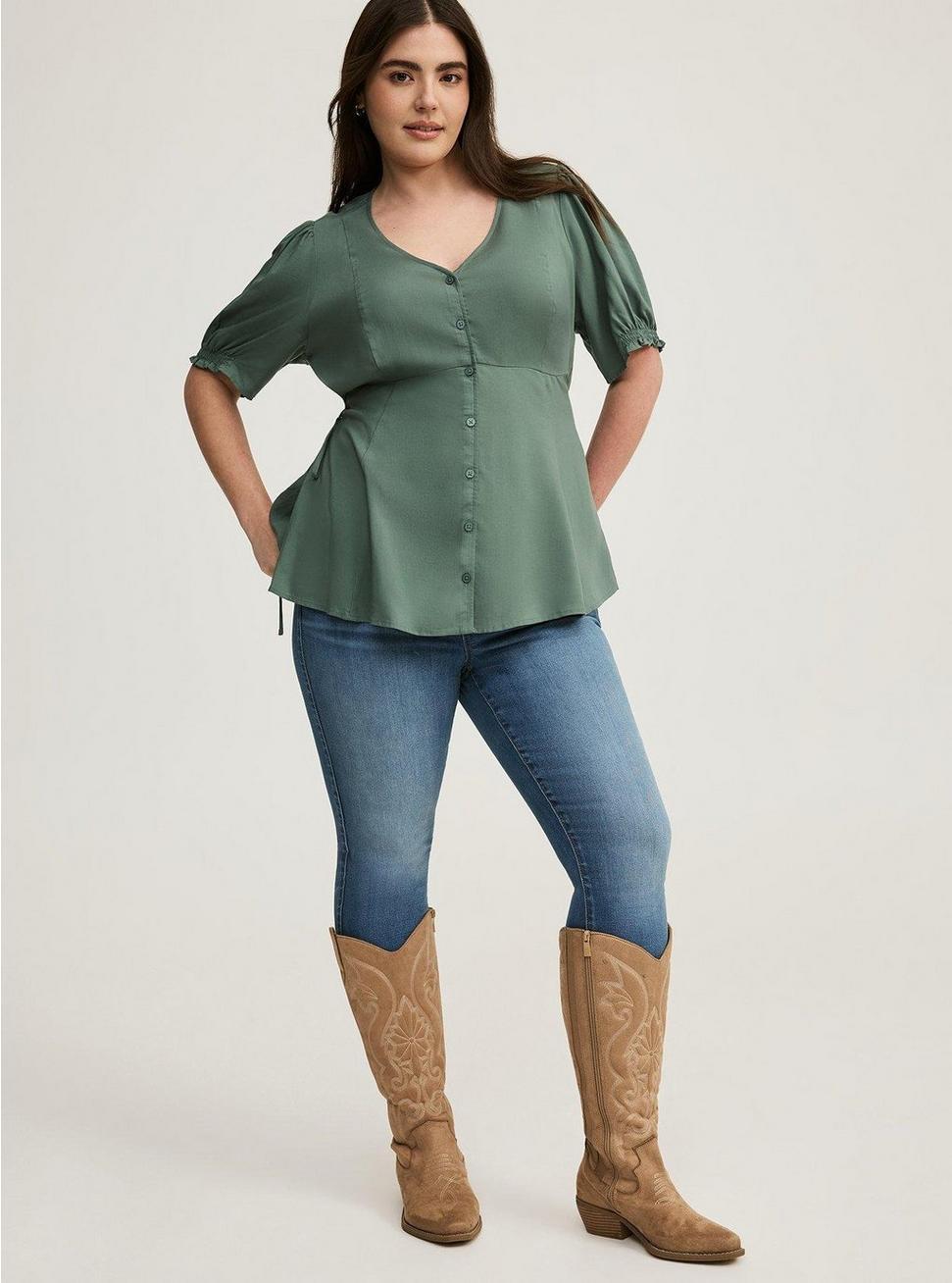 Challis Side Tie Short Sleeve Top Product Image