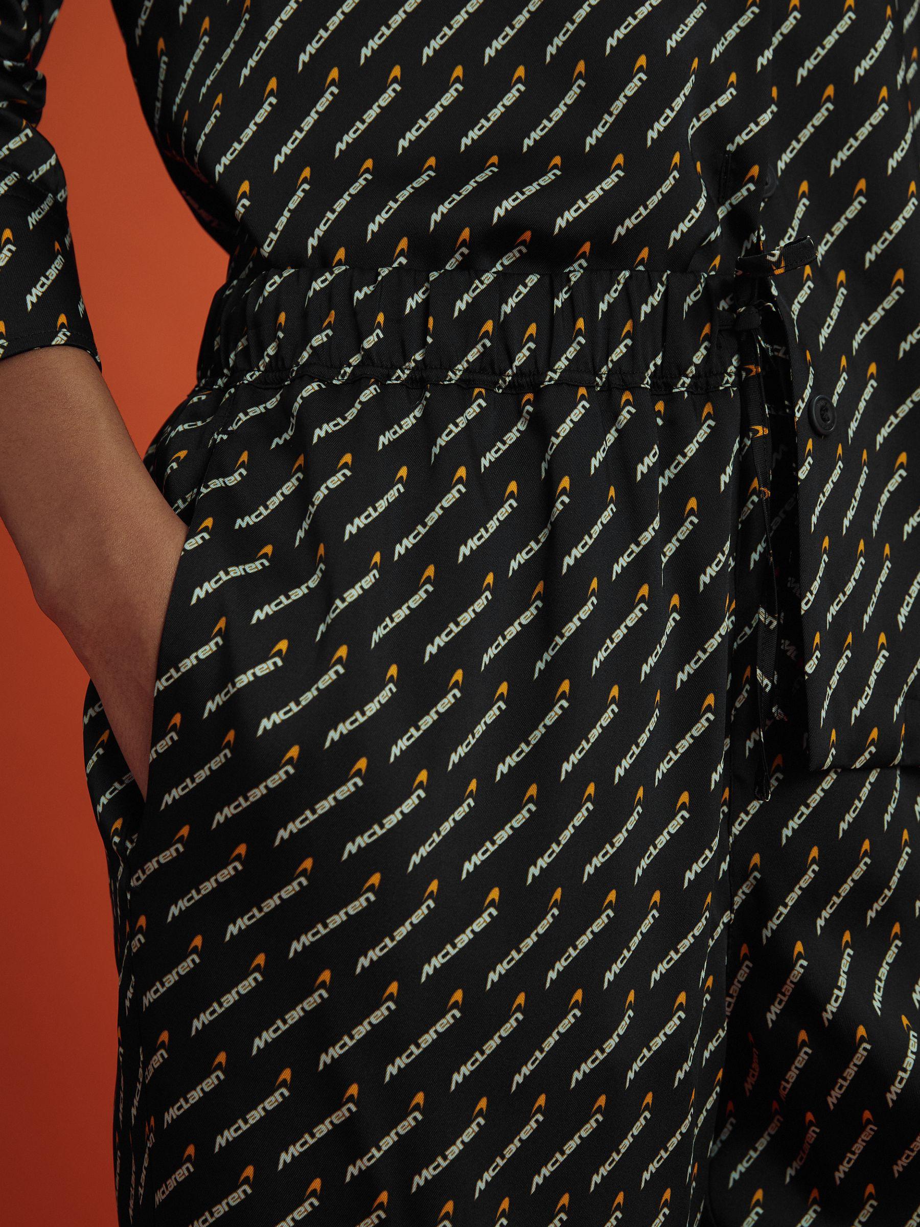 McLaren F1 Silverstone Wide Leg Drawstring Trousers in Black Multi Product Image