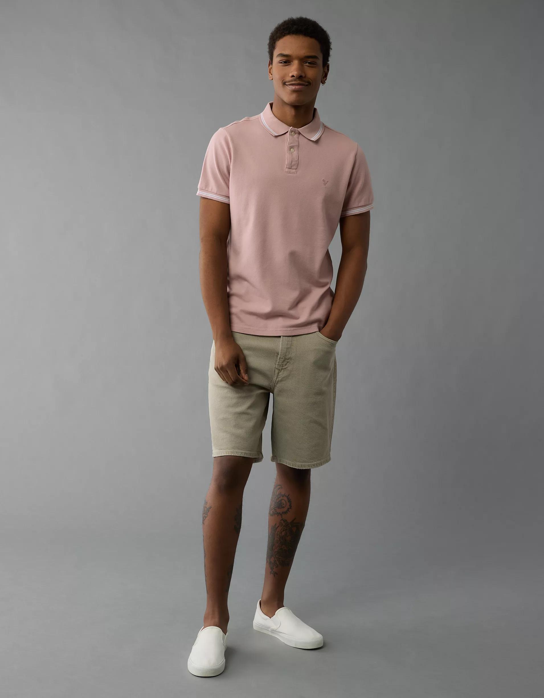 AE Lived-In Stretch Pique Slim Fit Tipped Polo Shirt Product Image