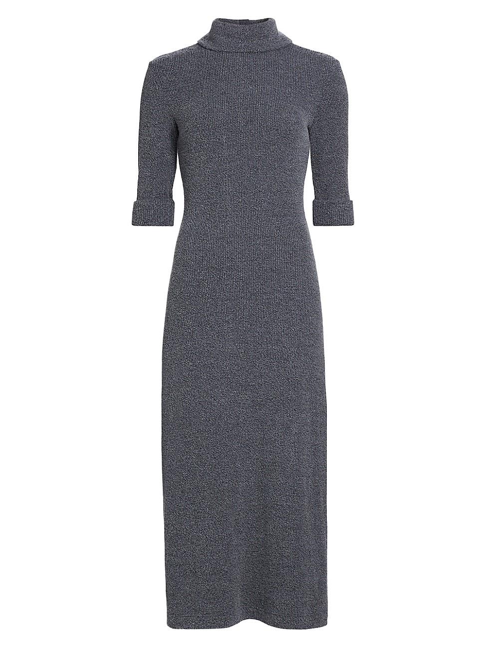 Womens Cerine Boucle-Knit Turtleneck Midi-Dress Product Image