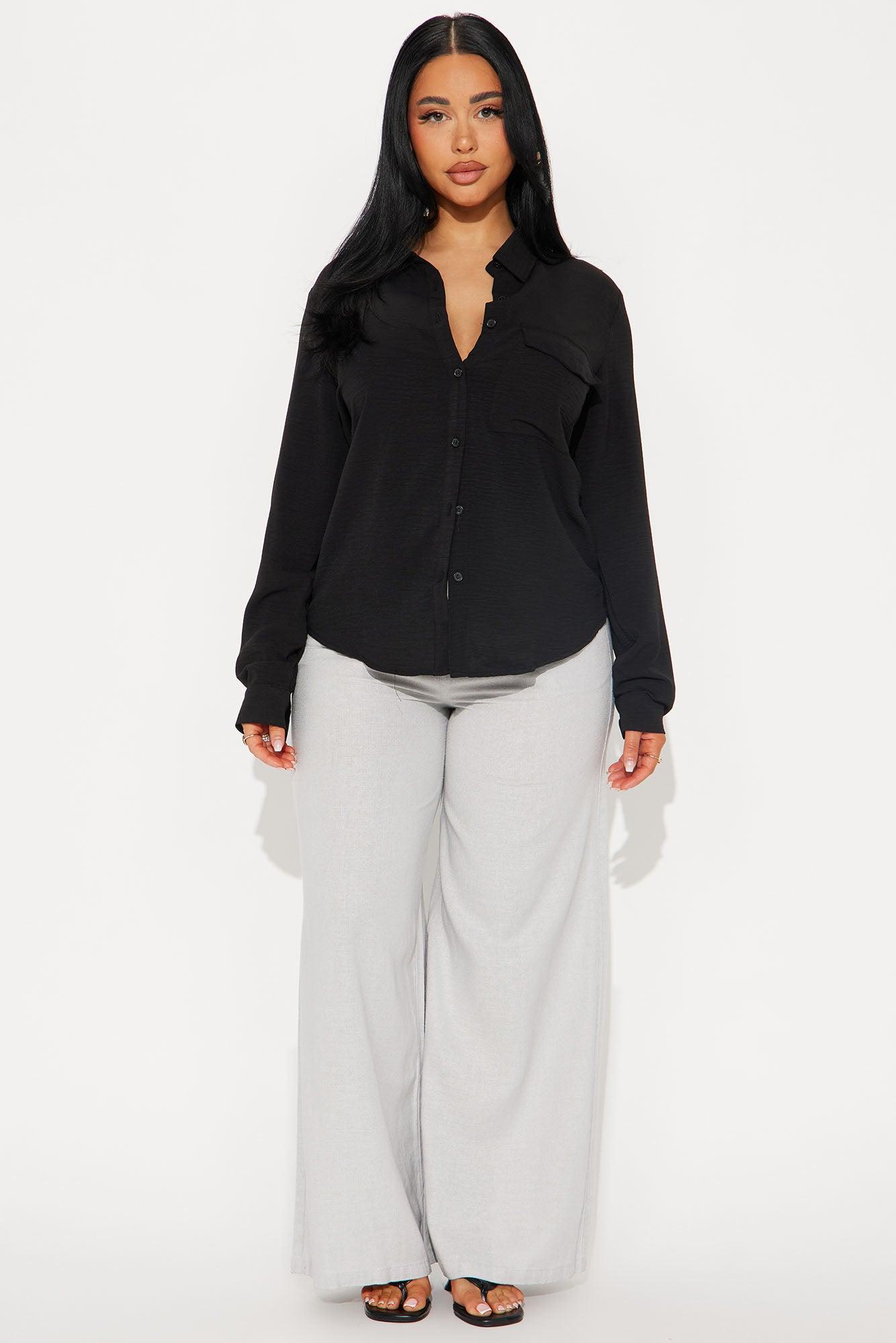 Vivienne Button Up Shirt - Black Product Image