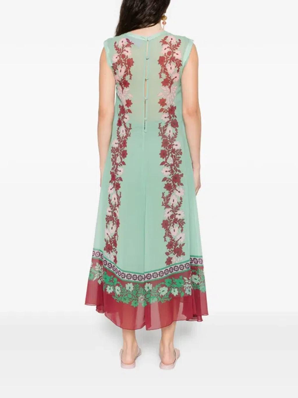 LA DOUBLEJ Silk Chiffon Printed Maxi Dress In Multi Product Image