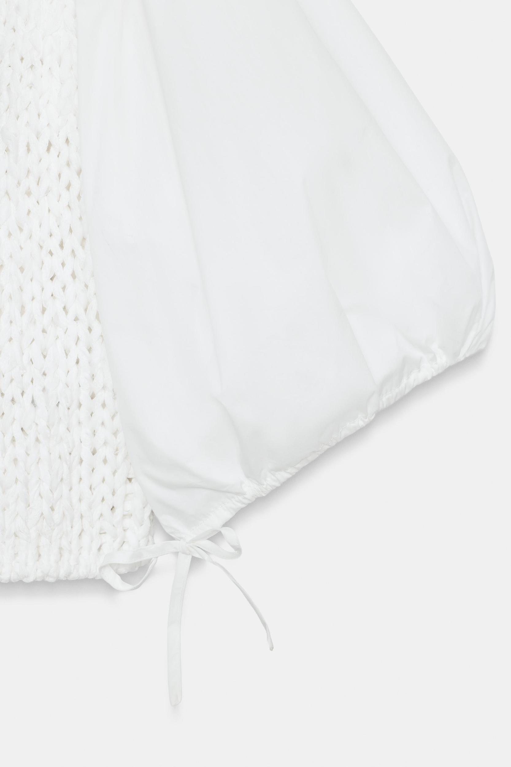 COMBINATION KNIT BLOUSE Product Image