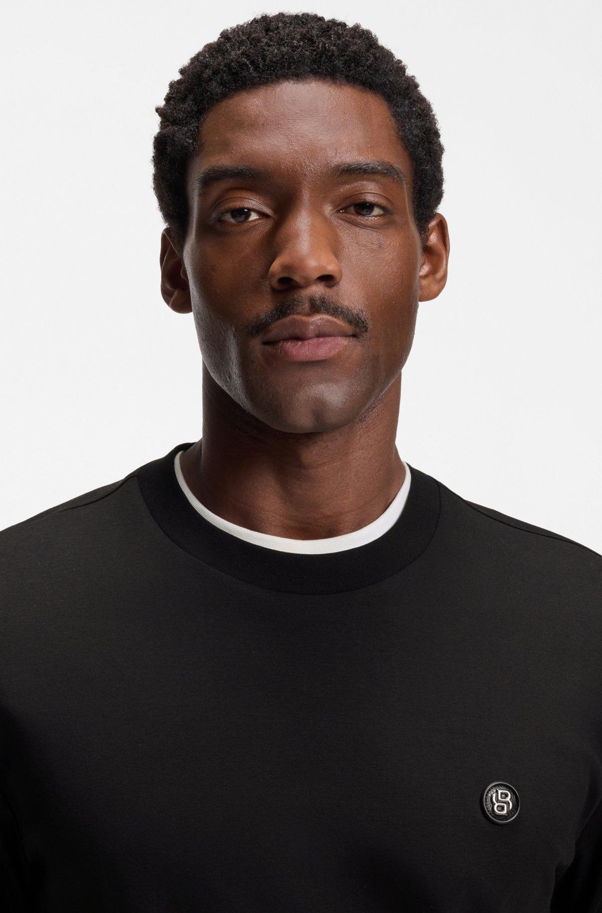 Mercerised-cotton T-shirt with Double B monogram Product Image