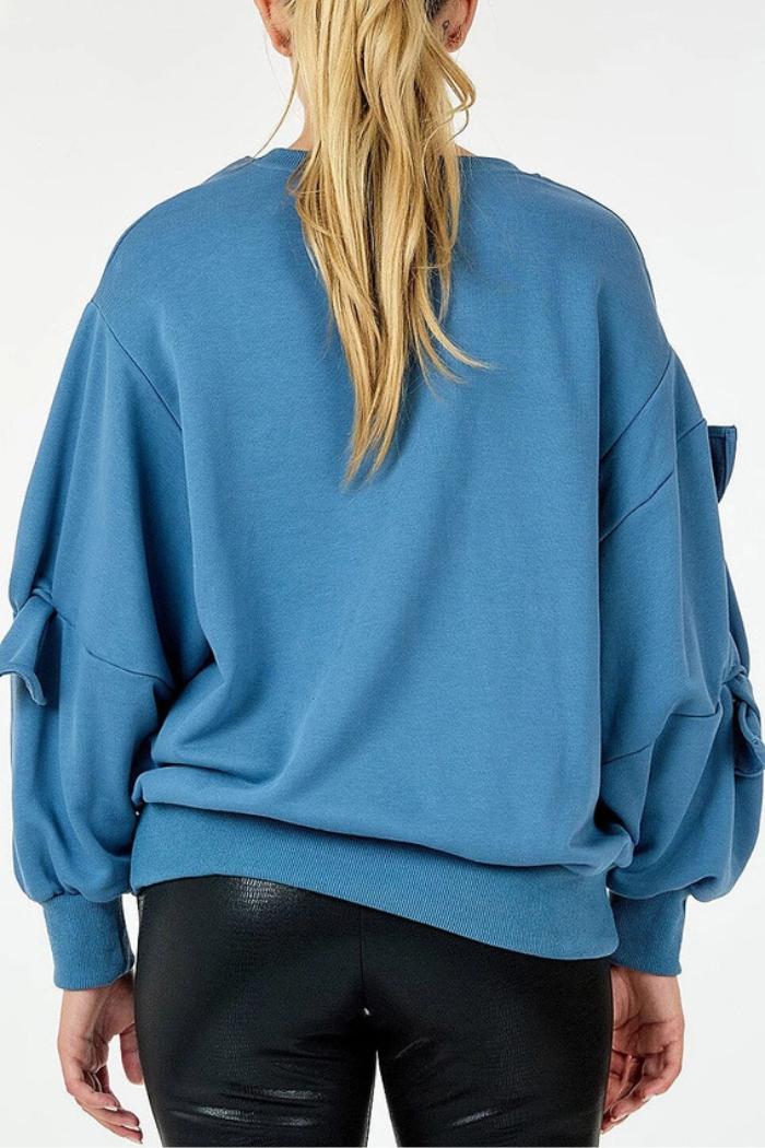 Solid Detail Long Sleeve Pullover Sweater Product Image