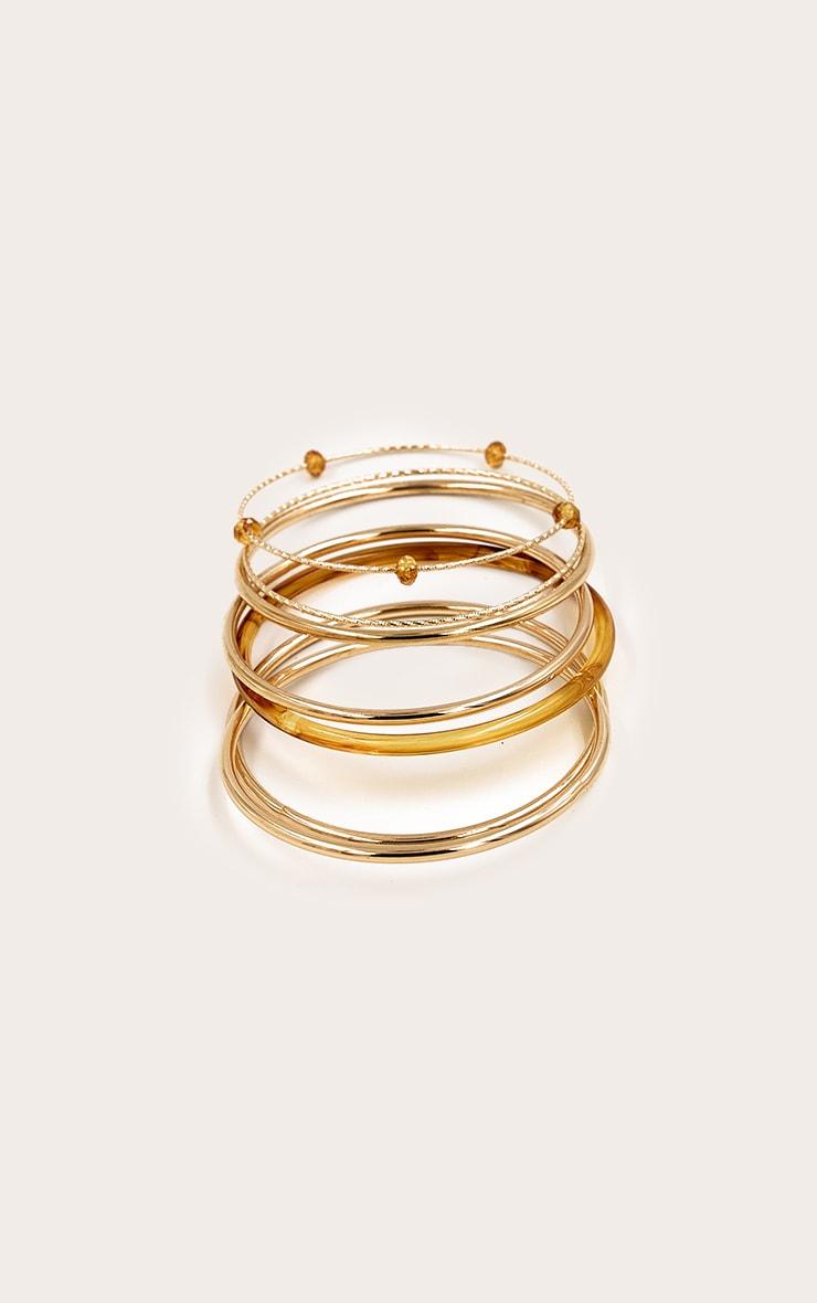 Gold Textured Multi-Pack Brown Resin Bangles Product Image