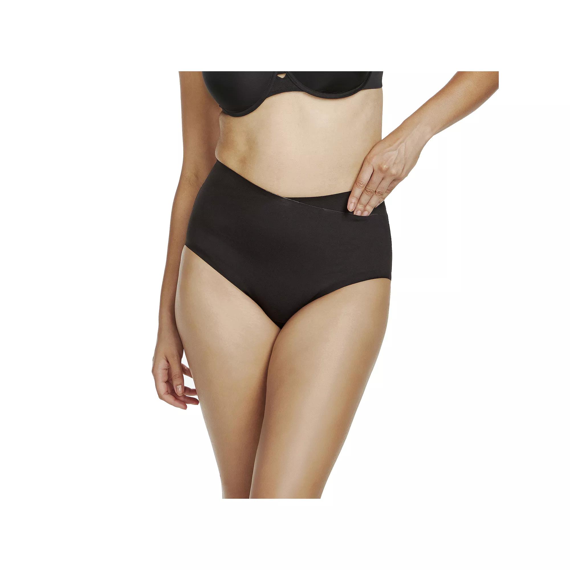 Women's Naomi & Nicole® Firm Control Shapewear Real Smooth Wrap Brief 7524, Size: XXL, Black Product Image