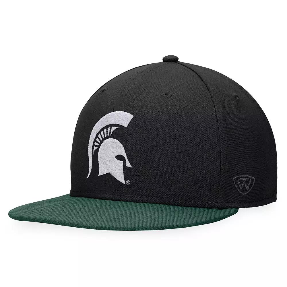 Men's Top of the World Black Michigan State Spartans Fitted Hat,  Product Image