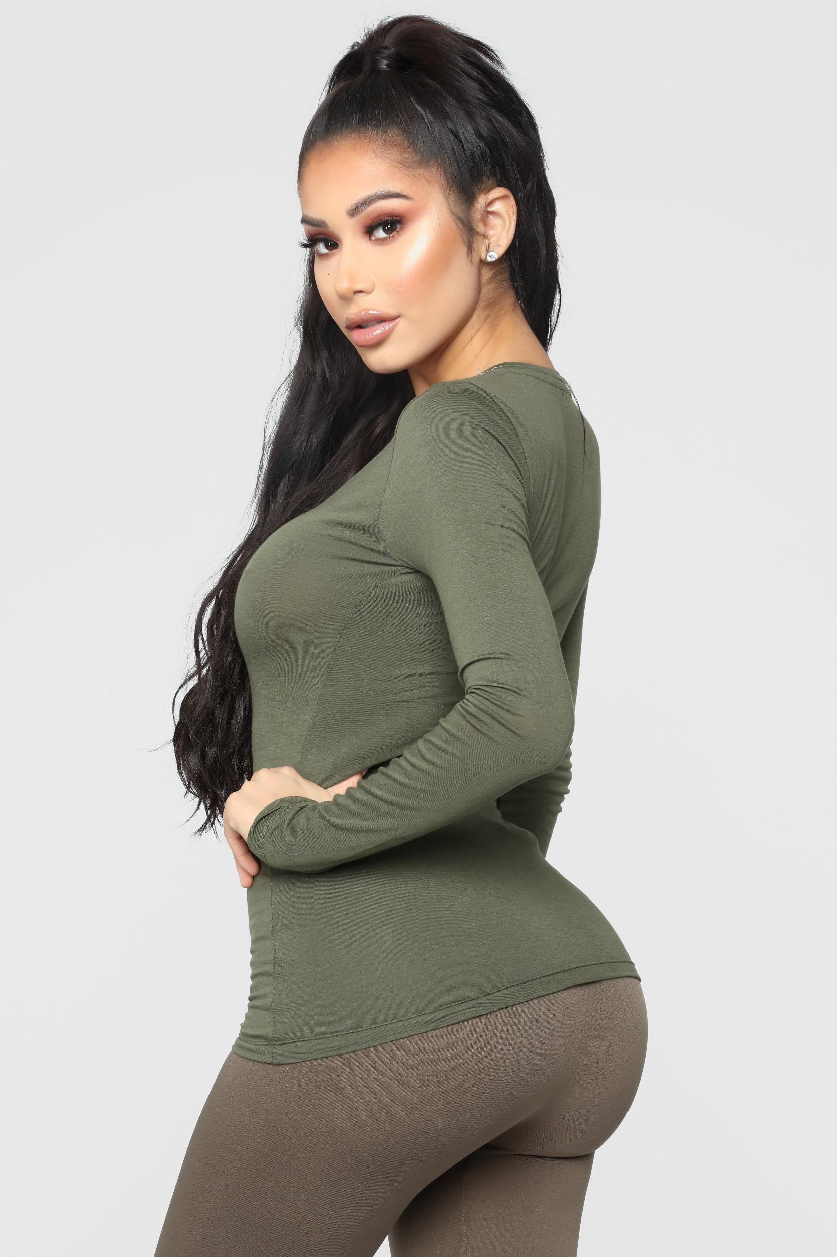 Your Everyday Long Sleeve Tee - Olive Product Image