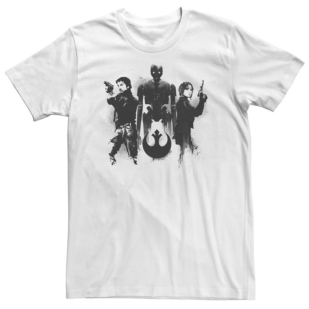Big & Tall Star Wars Rogue One Group Shot Paint Drip Portrait Tee, Men's,  Product Image