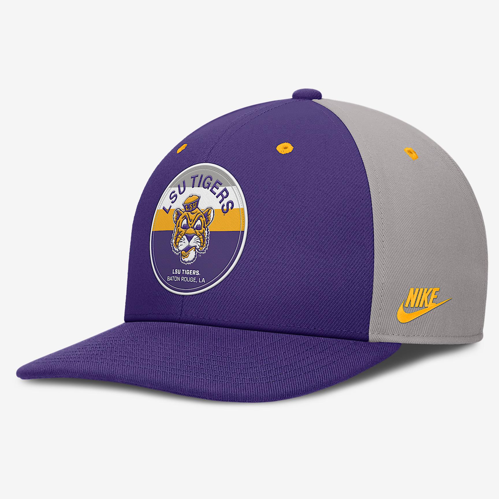 LSU Athletic Prep Pro Nike Mens Dri-FIT College Adjustable Hat | NC120FD9LOV-7U6 Product Image