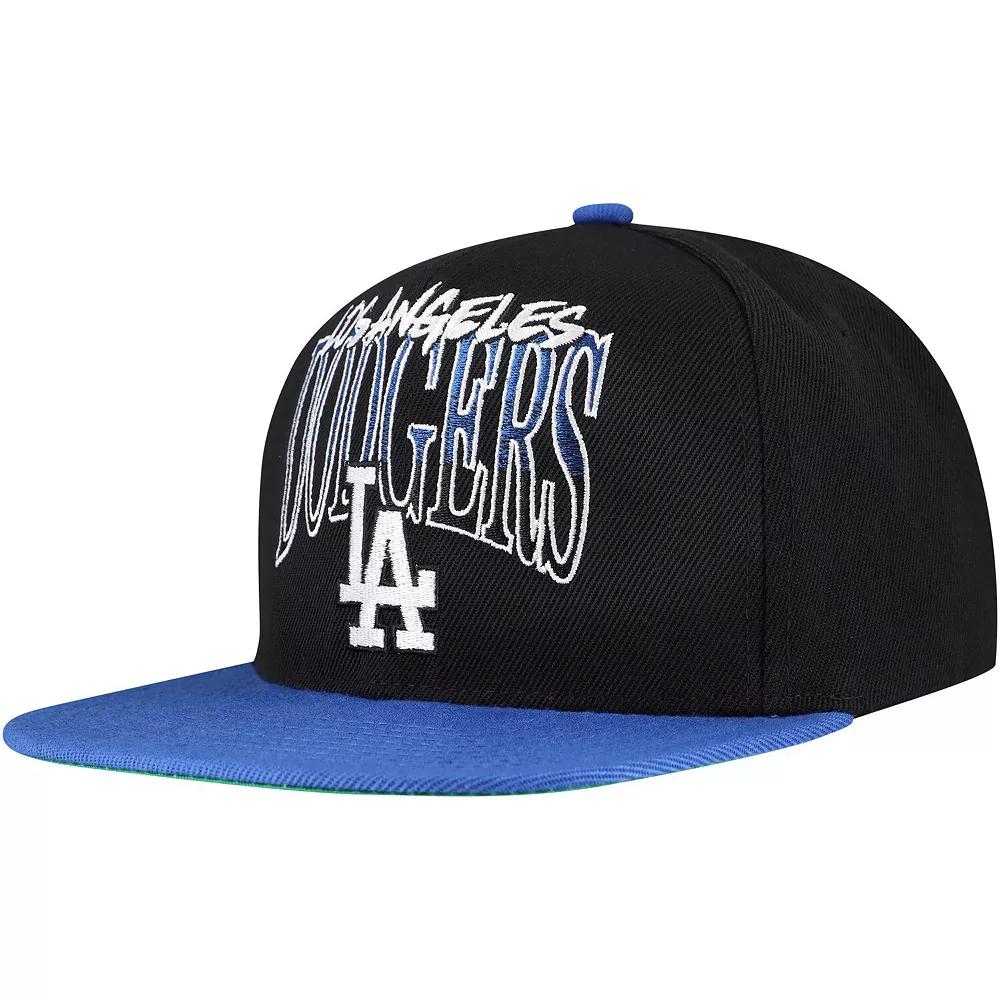 Men's Mitchell & Ness Black Los Angeles Dodgers Rise Up Snapback Hat Product Image