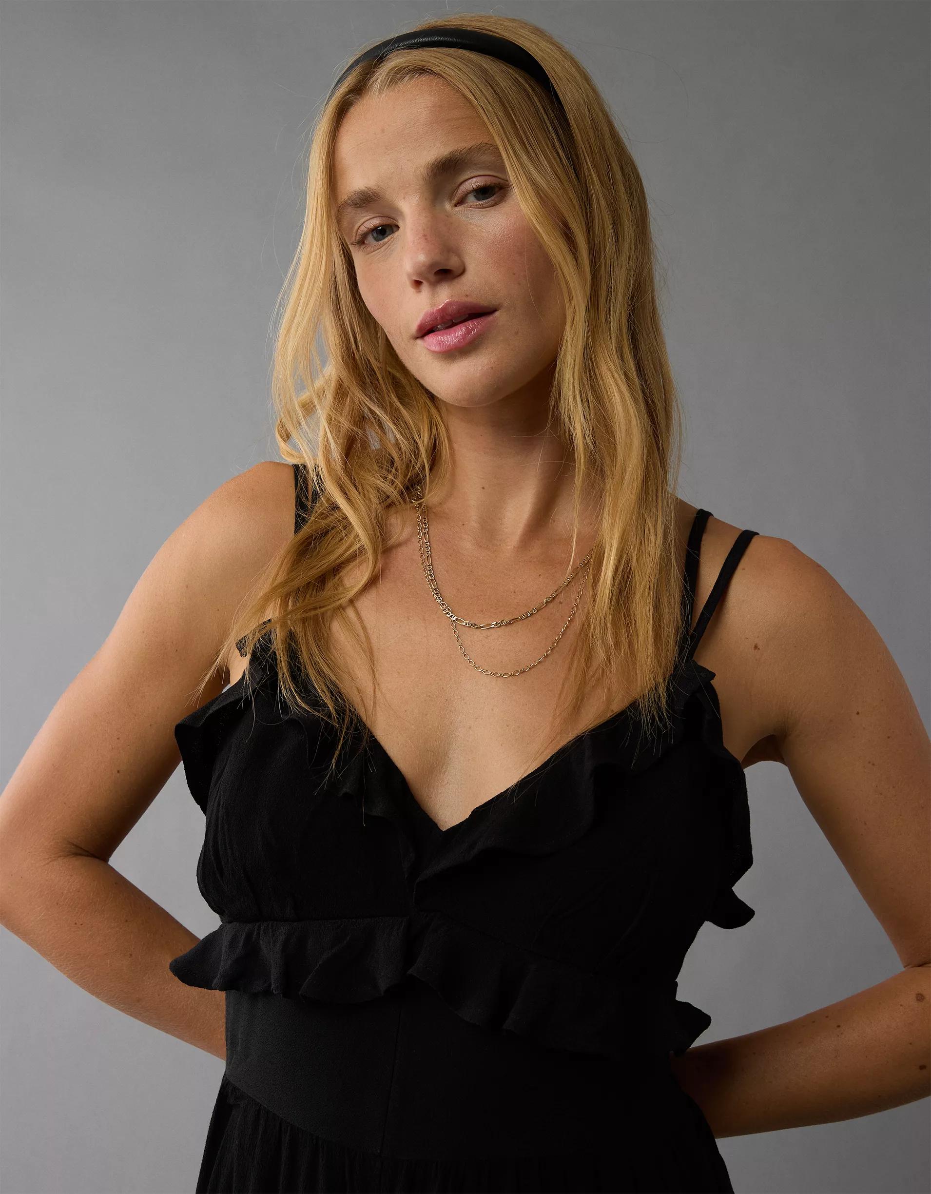 AE Ruffle Wide-Leg Jumpsuit Product Image