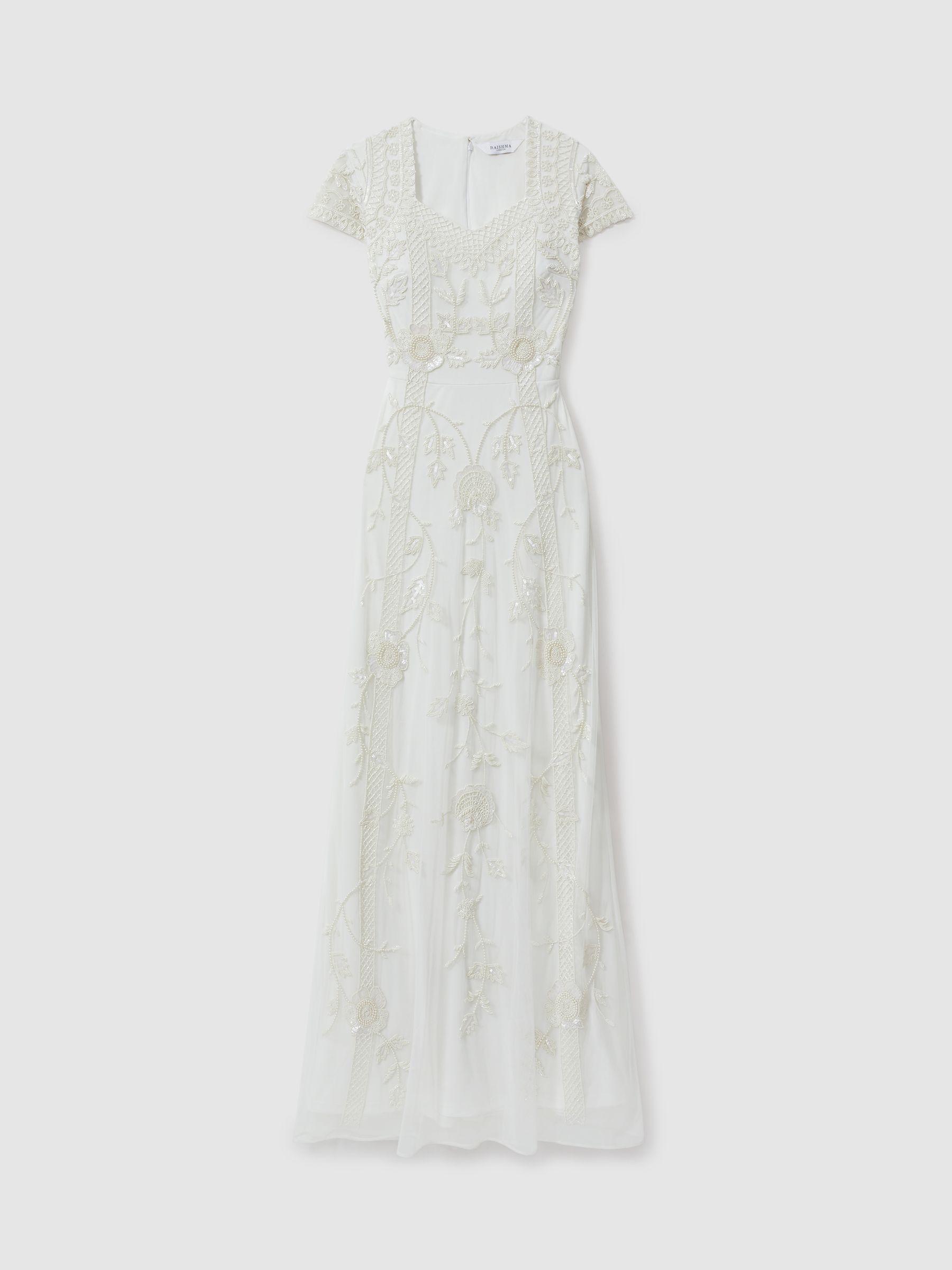 Raishma Floral Beaded Maxi Dress in Ivory Product Image