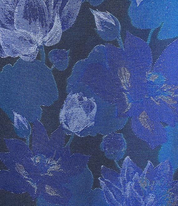 Abbey Glass Marty Floral Print Jacquard Round Neck Short Sleeve Shift Mini Dress Product Image