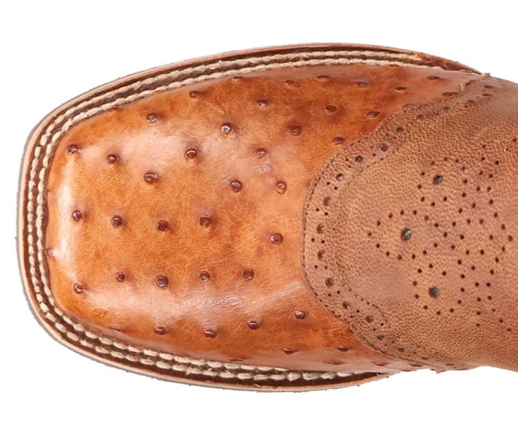 SALE Dan Post® Men's Martel Tan FQ Ostrich/Light Blue Square Toe Boots Product Image