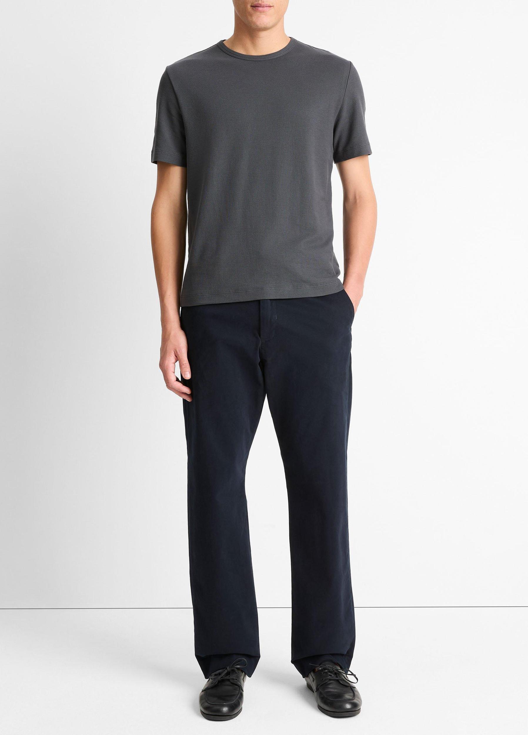 Pima Cotton Piqué Crew Neck T-Shirt Product Image