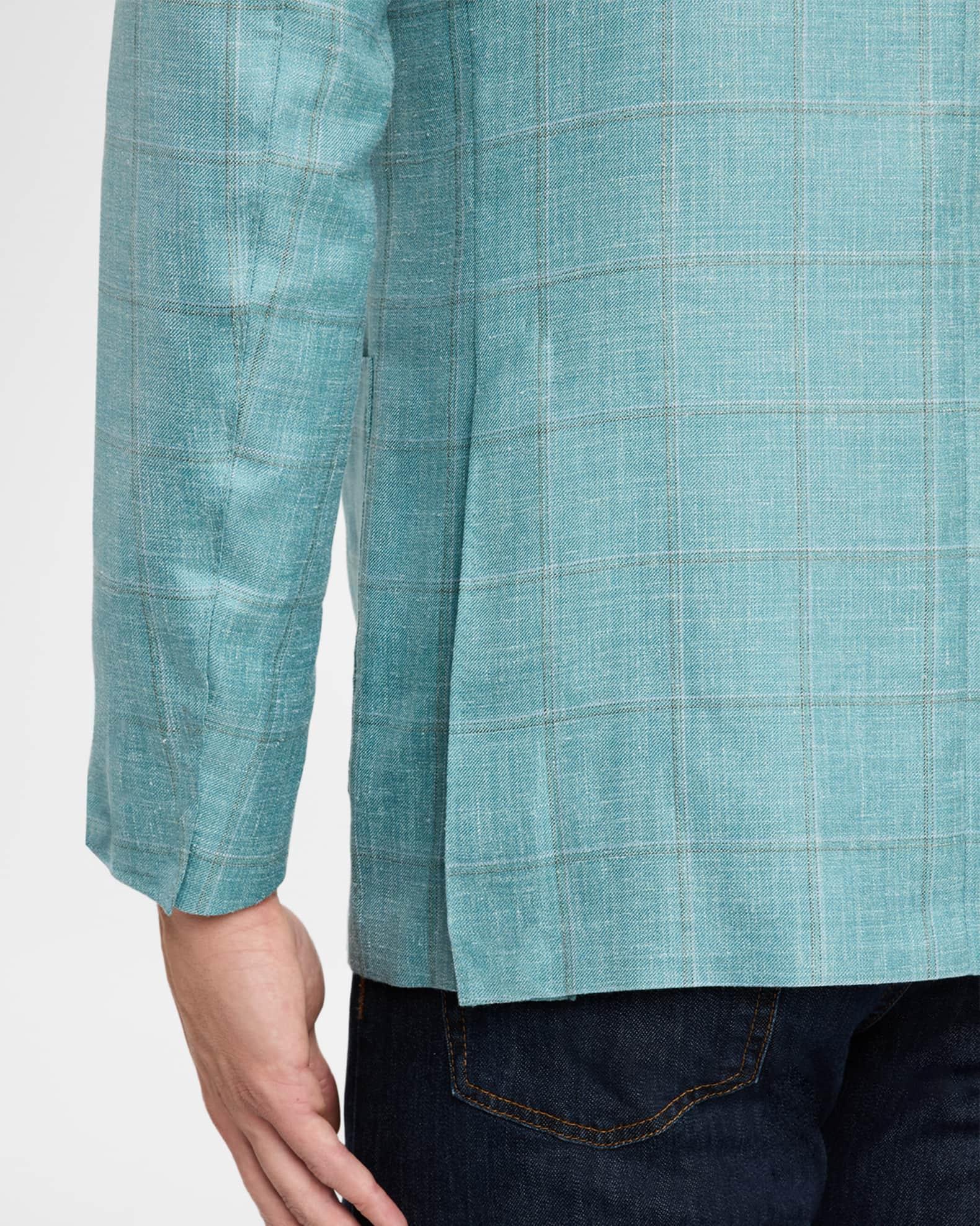 Men's Cashmere, Silk and Linen Windowpane Sport Coat Product Image