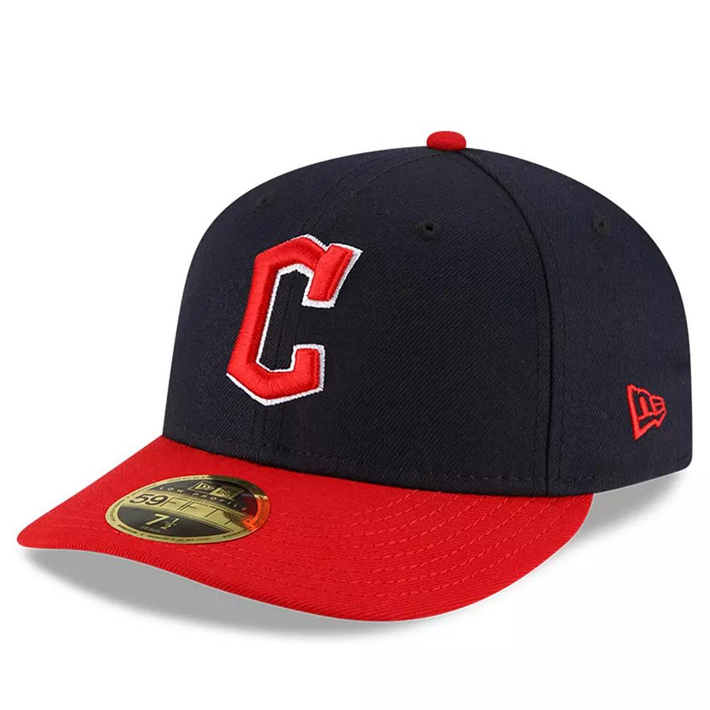 Men's New Era Navy Cleveland Guardians Authentic Collection On-Field Road Low Profile 59FIFTY Fitted Hat,  Product Image