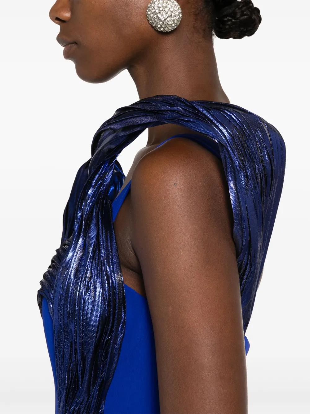 metallic-effect draped gown Product Image