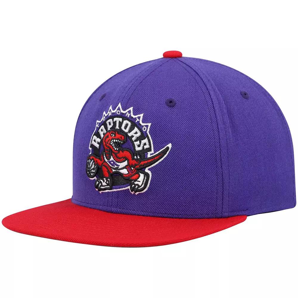 Men's Mitchell & Ness Purple/Red Toronto Raptors Hardwood Classics Team Two-Tone 2.0 Snapback Hat, Rpt Purple Product Image