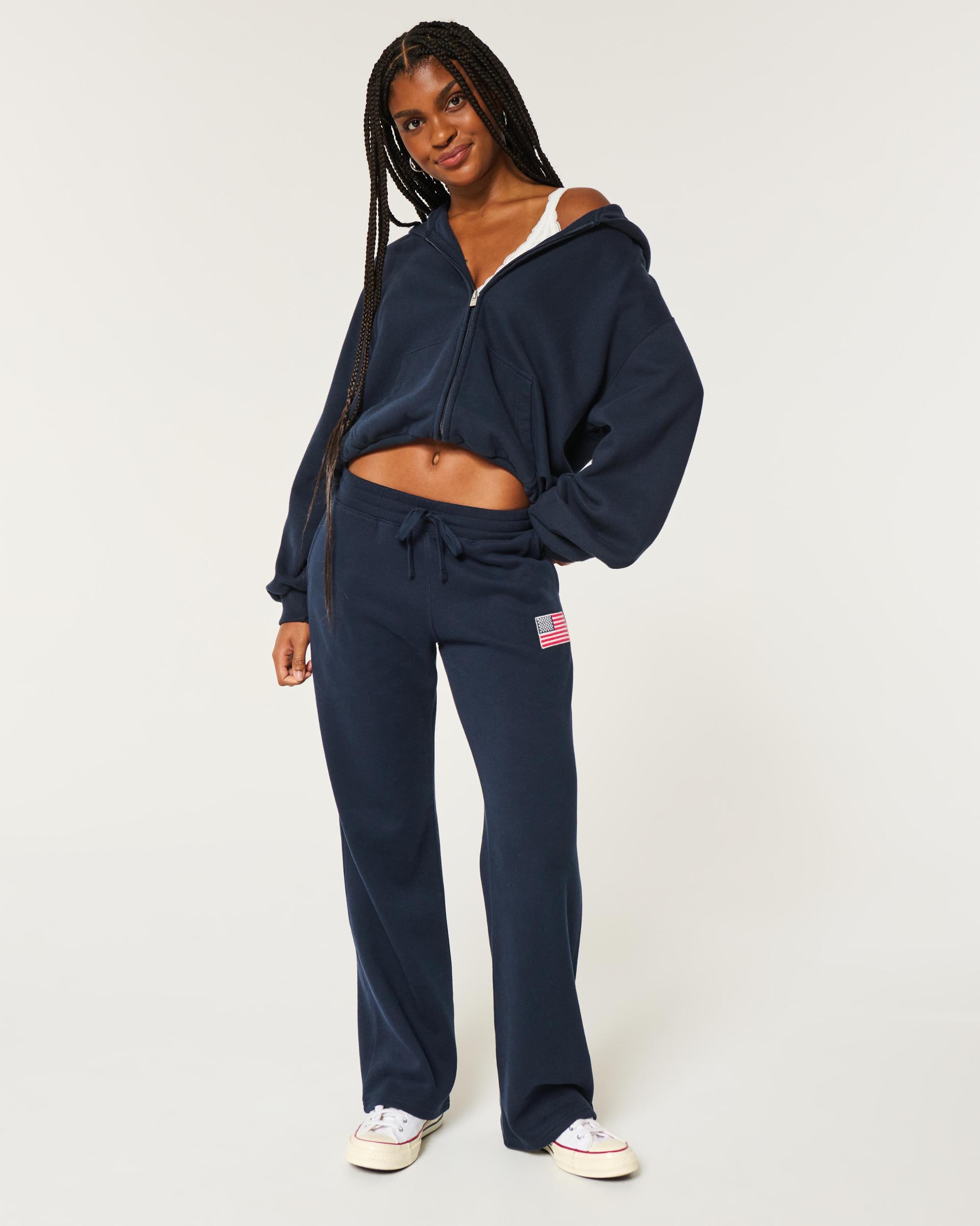 American Flag Graphic Straight Sweatpants Product Image