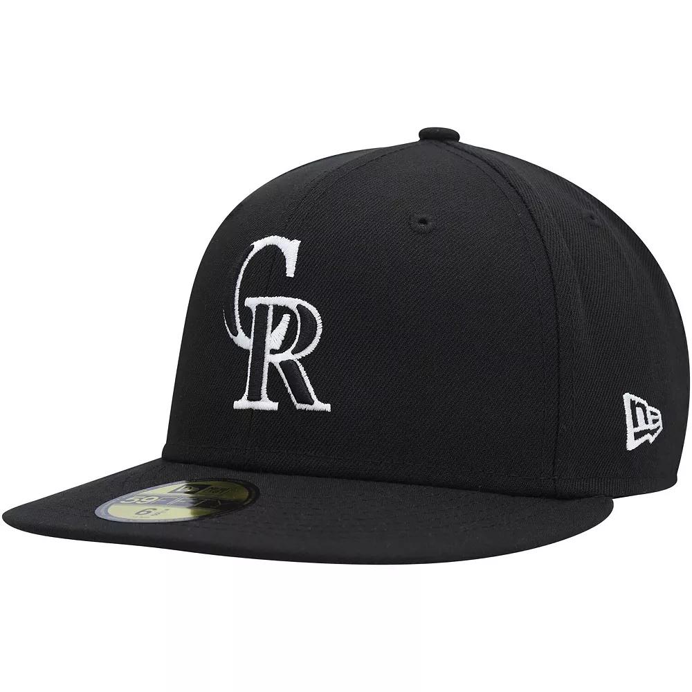 Men's New Era Colorado Rockies  Black on Black Dub 59FIFTY Fitted Hat, Size: 7 3/4 Product Image