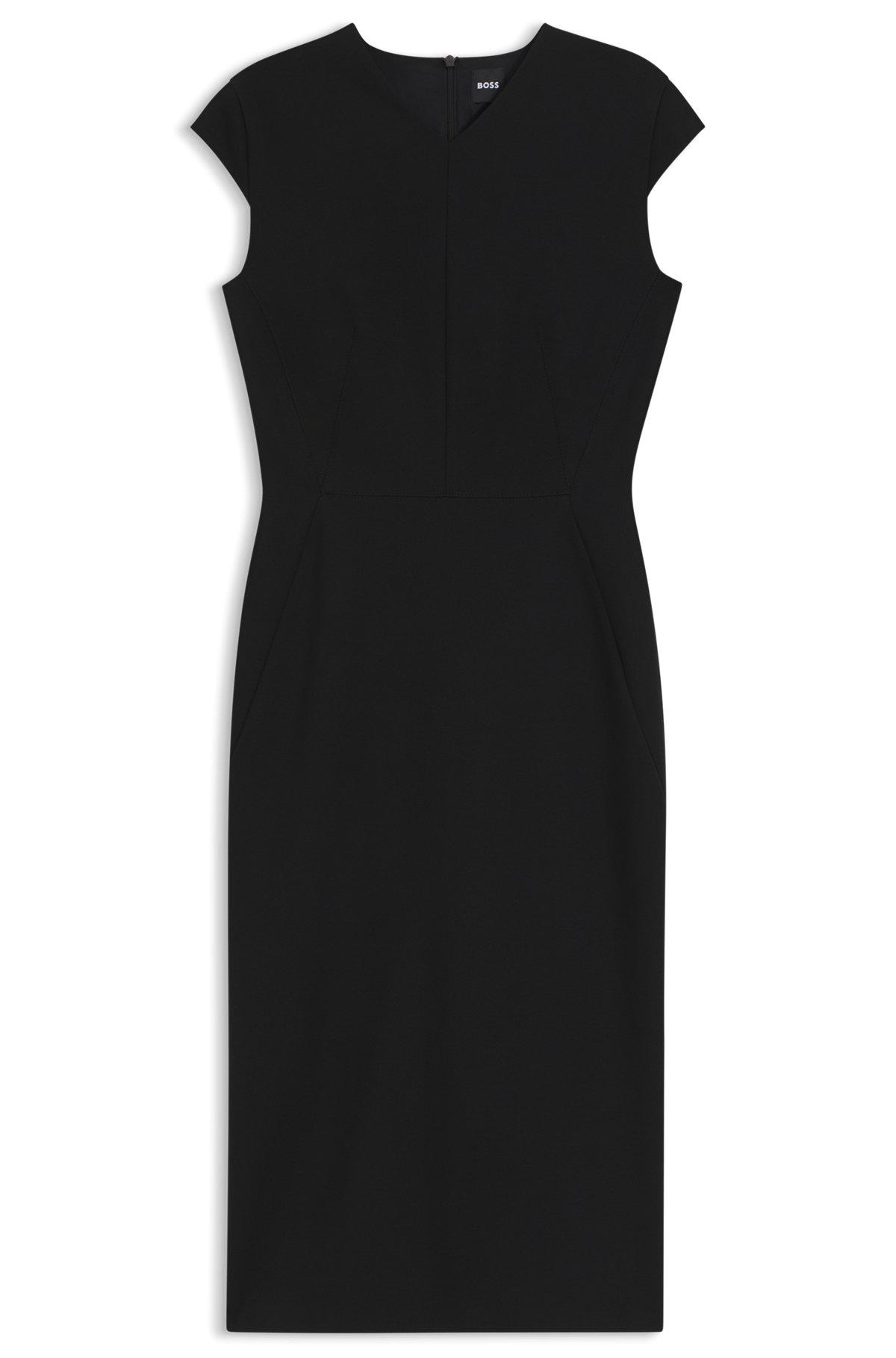 Stretch-fabric dress with cap sleeves Product Image