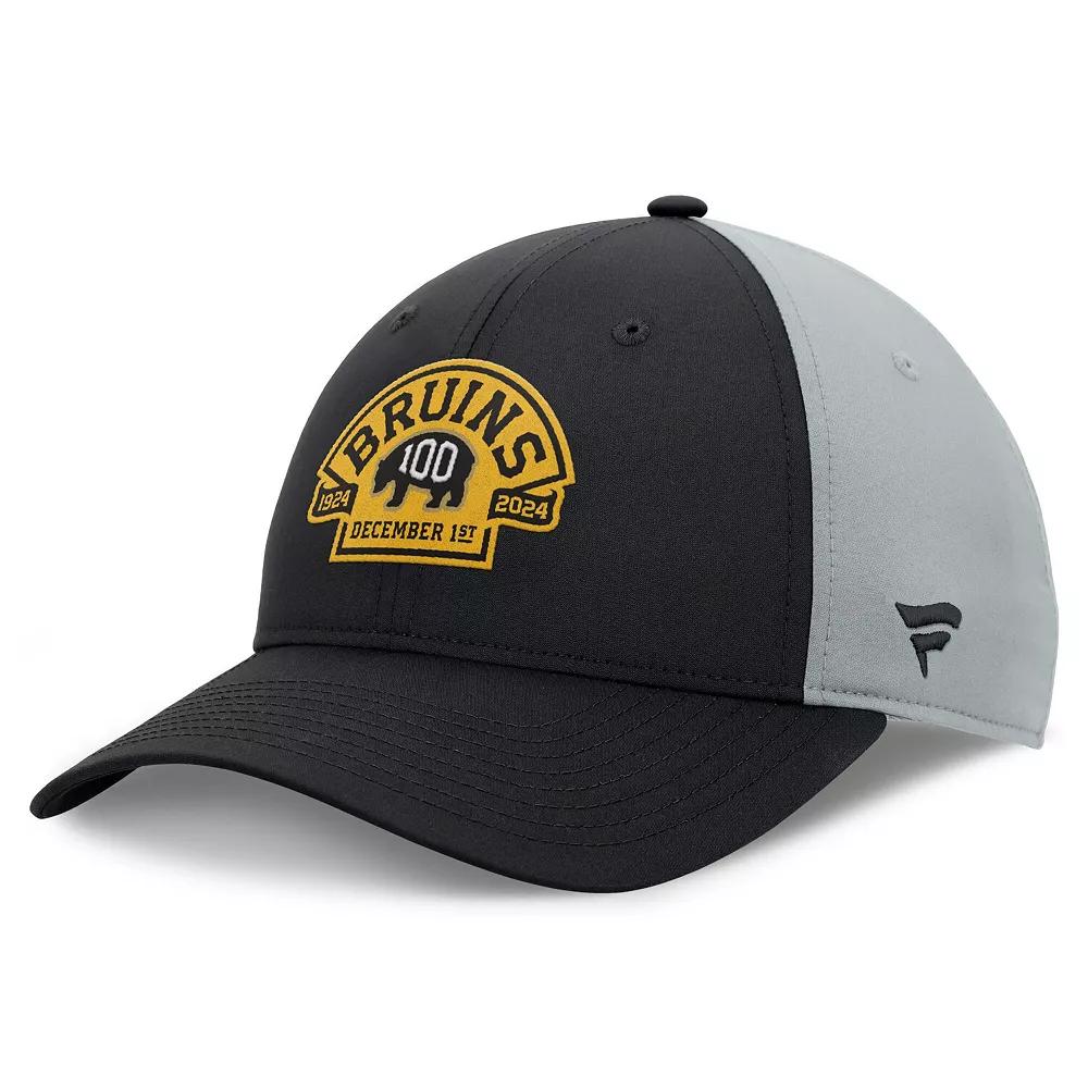 Men's Fanatics Black Boston Bruins 2024 100th Anniversary Adjustable Hat Product Image