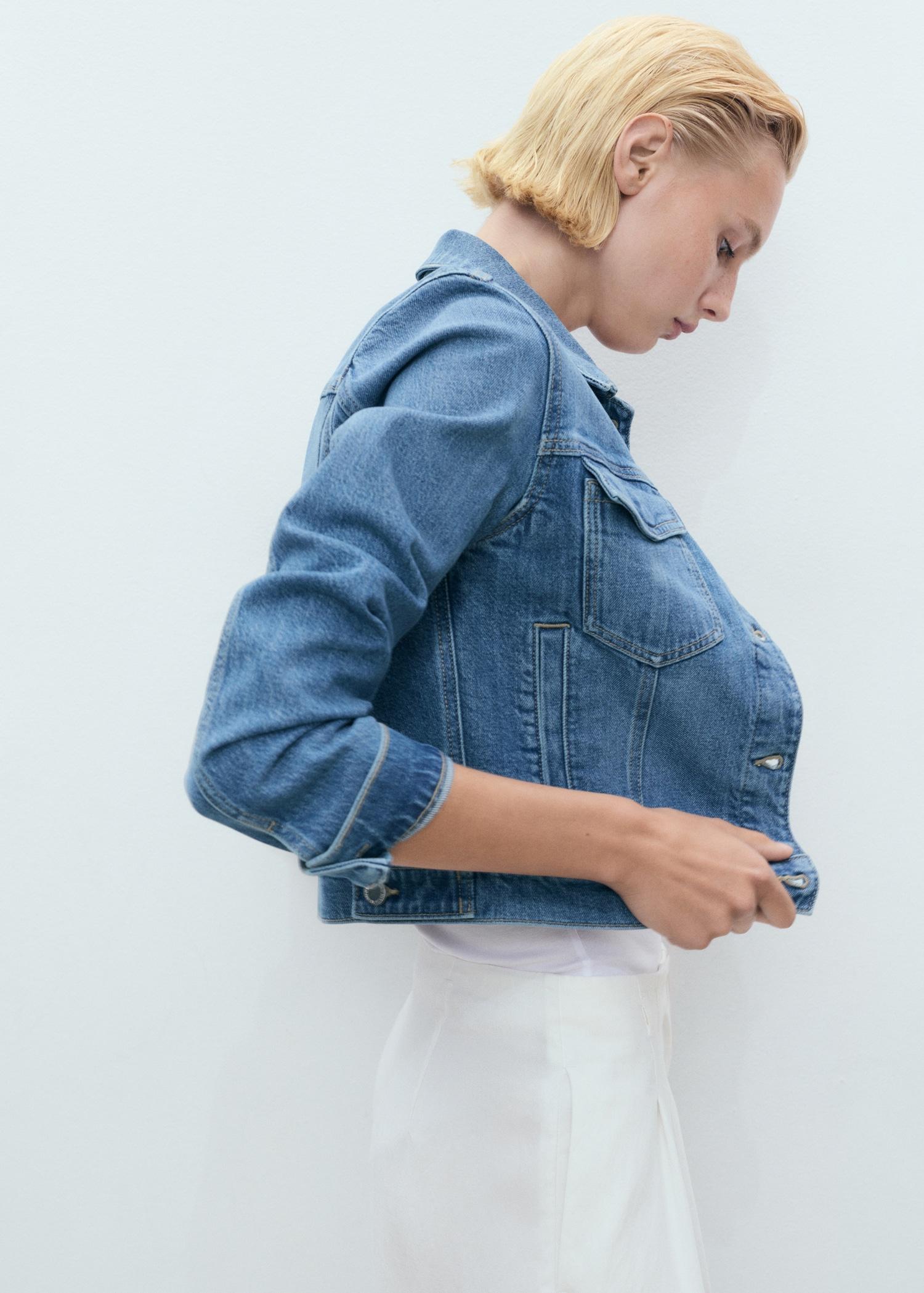 Pockets denim jacket - Women | MANGO USA Product Image