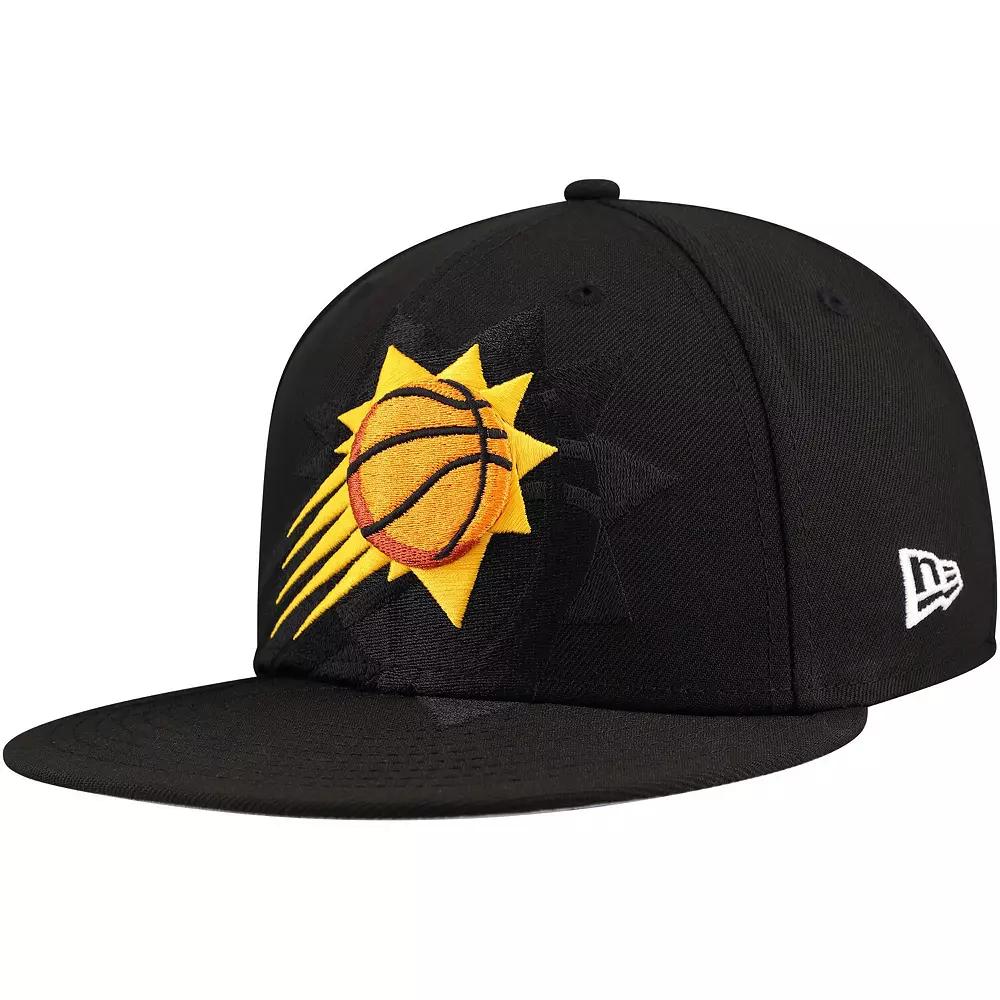 Men's New Era Black Phoenix Suns Blackout Shadow Logo 59FIFTY Fitted Hat, Size: 7 3/8, Phx Black Product Image
