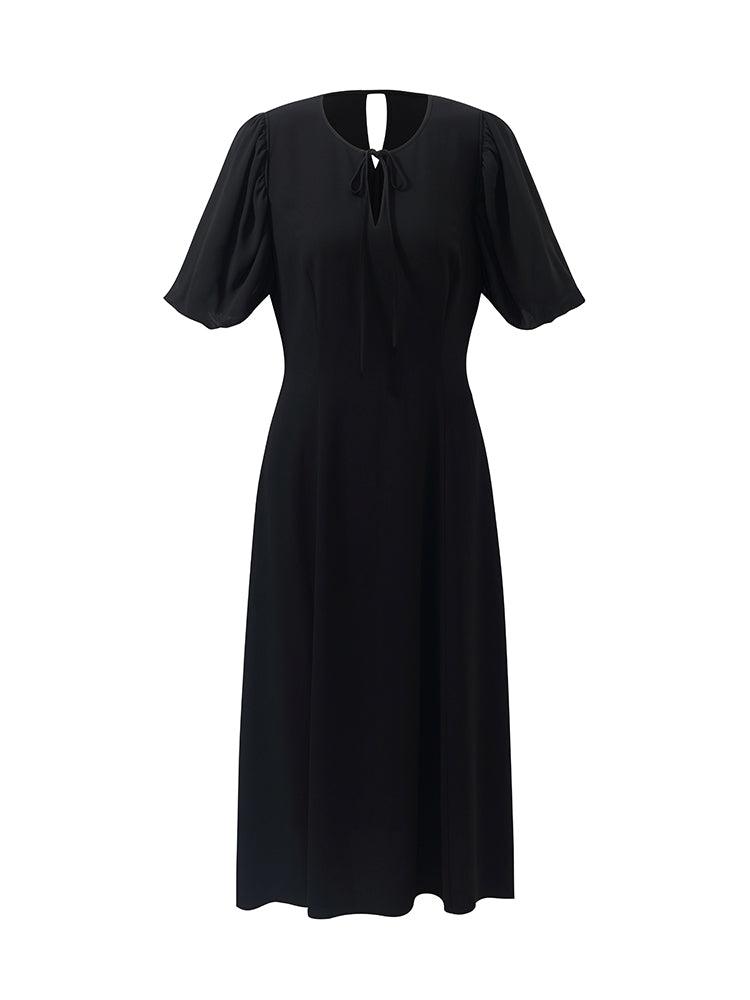 Acetate Gathered Waist Women Midi Dress Product Image