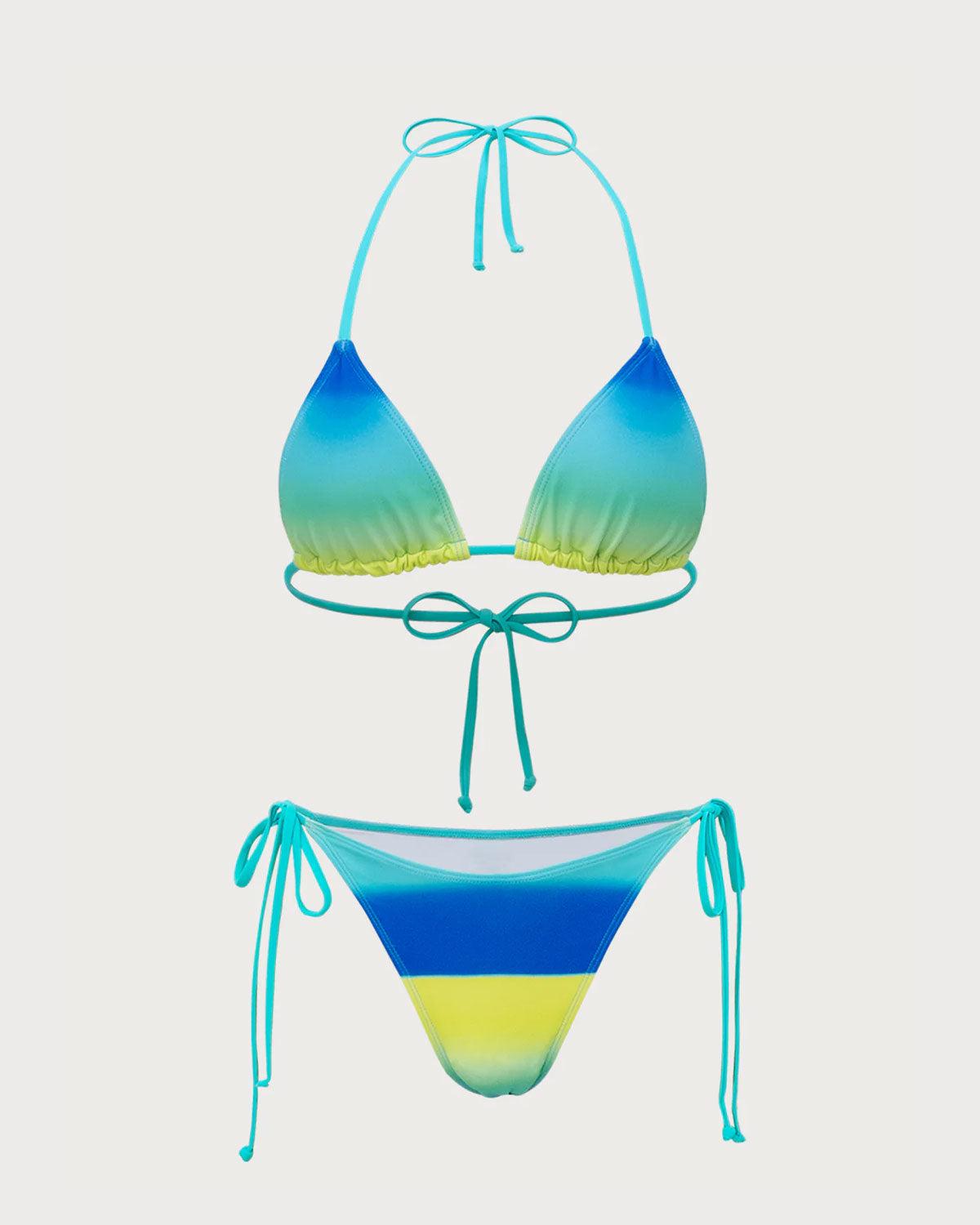 Blue Tie Dye Bikini Set Product Image