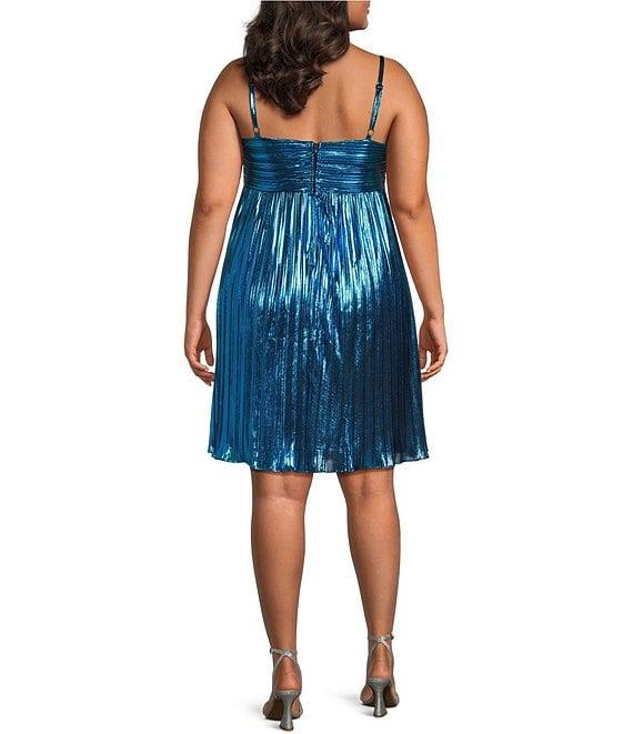 City Vibe Plus Size Twist Front Bandeau Babydoll Dress Product Image