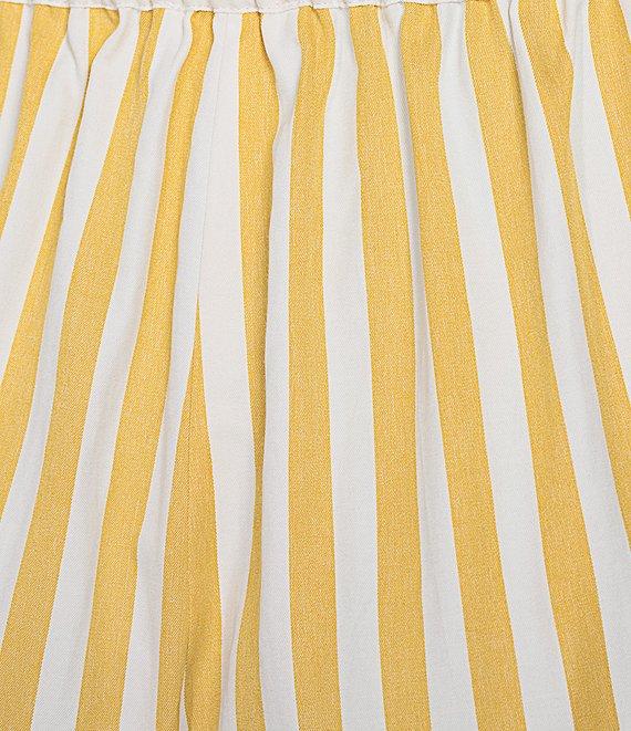 A Loves A Woven Stripe High Rise Tassel Tie Wide Leg Fringe Hem Coordinating Pants Product Image