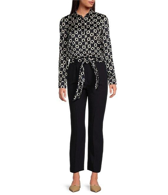 Tara Jarmon Charlotte Woven Floral Print Notch Collar Long Sleeve Button Front Shirt Product Image