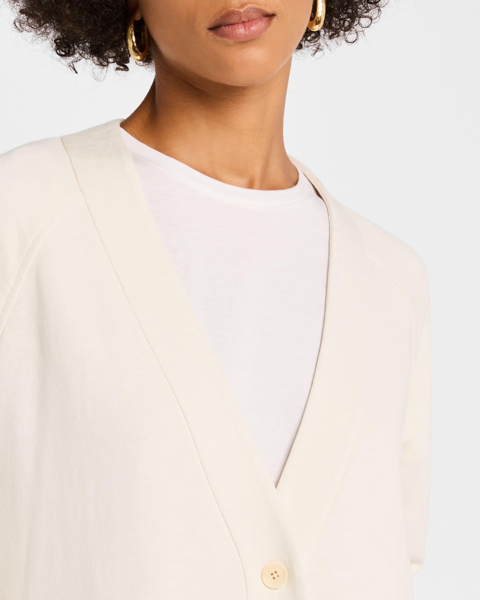 Garment-Dyed Organic Cotton Terry Cardigan Product Image