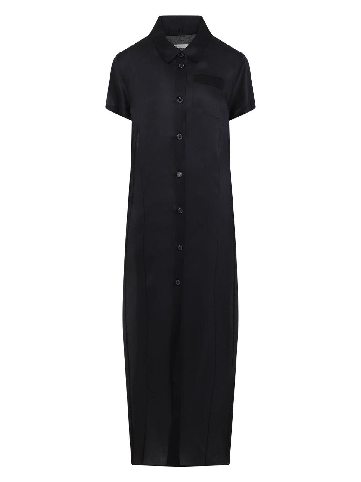 KHAITE Effy Silk And Cotton-blend Organza Midi Shirt Dress In Black Product Image