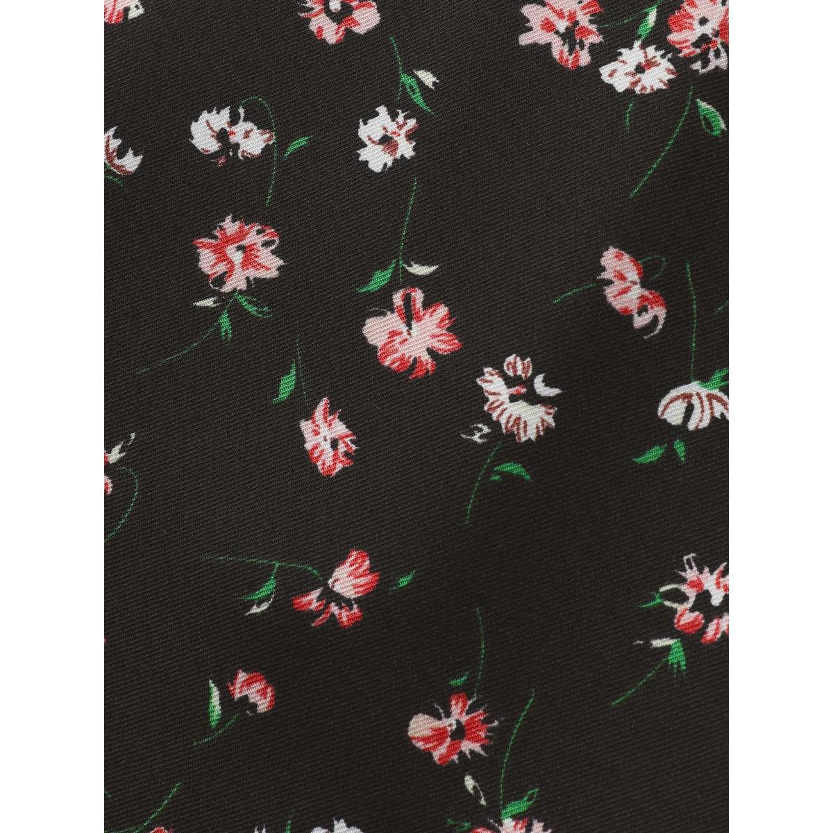 Plus Size V Neck Ditsy Floral Buckle Detail Tank Top Women Black Elegant Gathered V-neck Everyday Tank Tops Camis BloomChic 28/5X Product Image