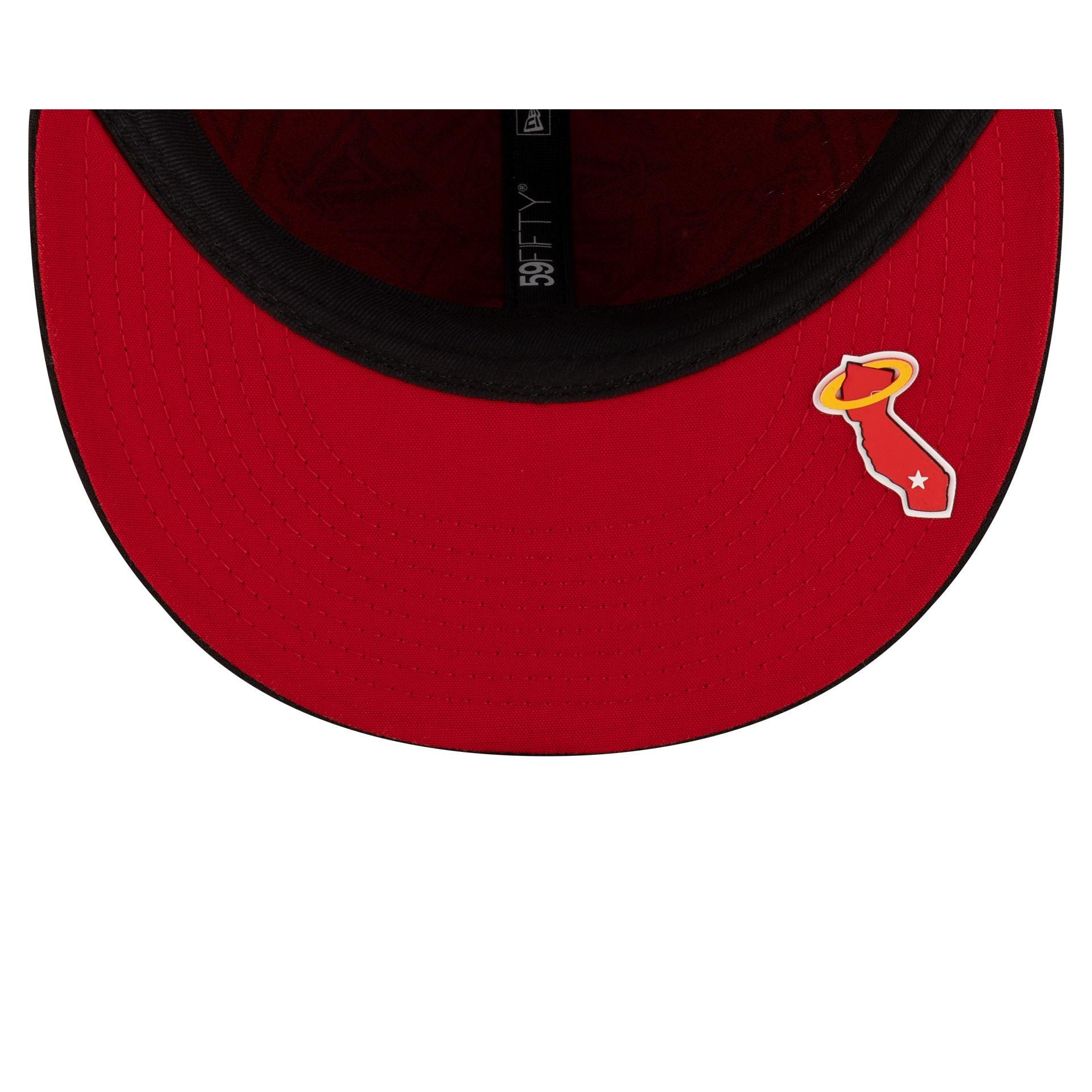 Los Angeles Angels 2025 Clubhouse Black 59FIFTY Fitted Hat Male Product Image