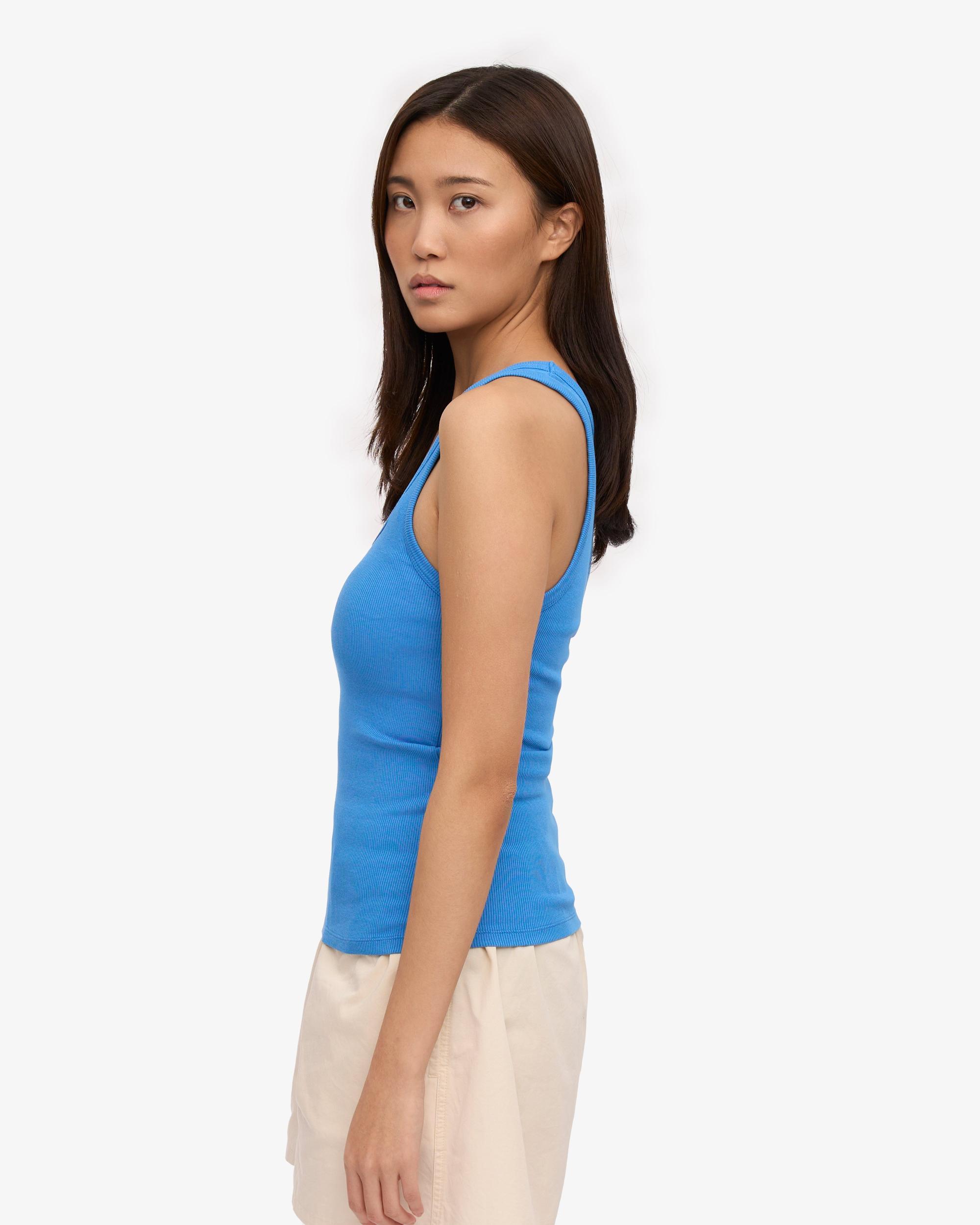 Women Organic Rib Tank Top - Pacific Blue Product Image