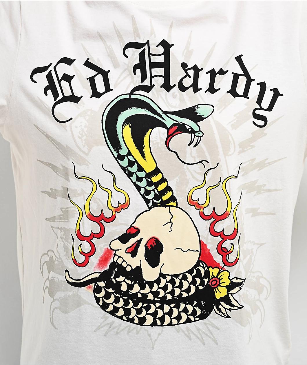 Ed Hardy Cobra Ivory T-Shirt Product Image
