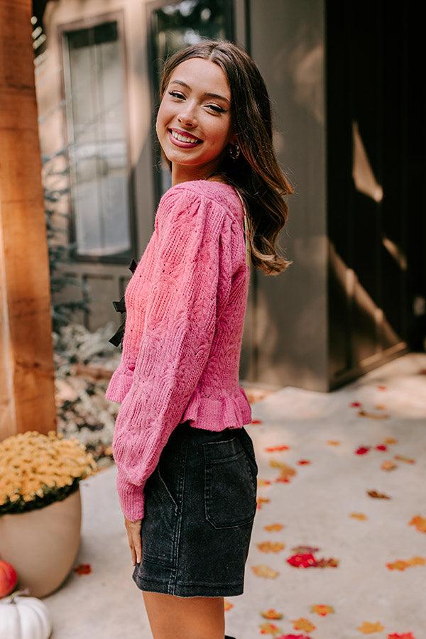 Flirty Feeling Knit Sweater Top in Blush Product Image